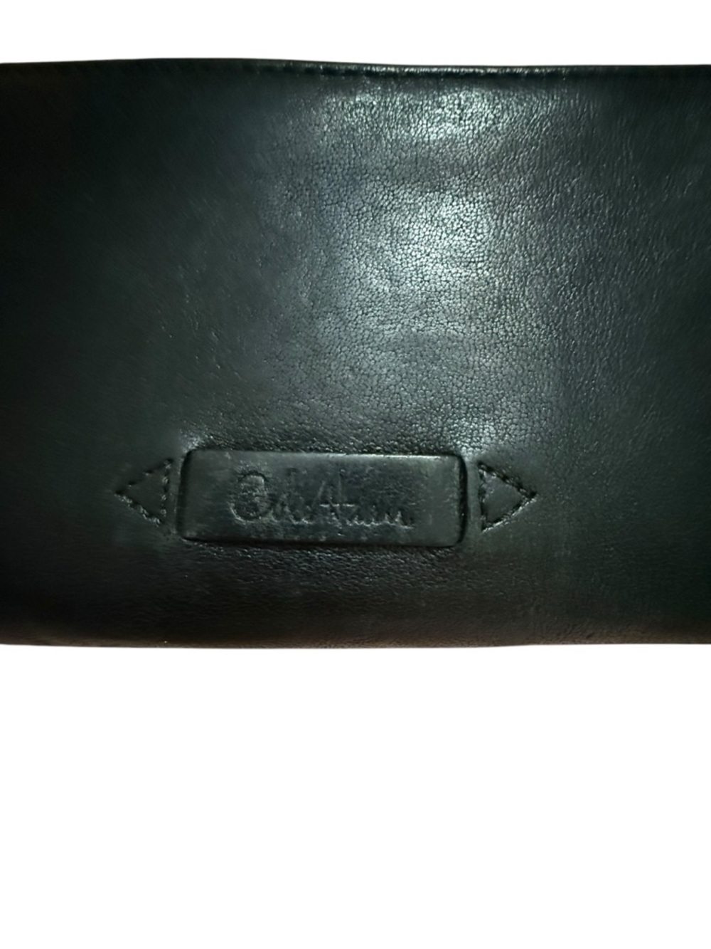 Cole HAAN Classic Black Leather Wristlet Clutch with Silver Eyelet Detail - Picture 5 of 5